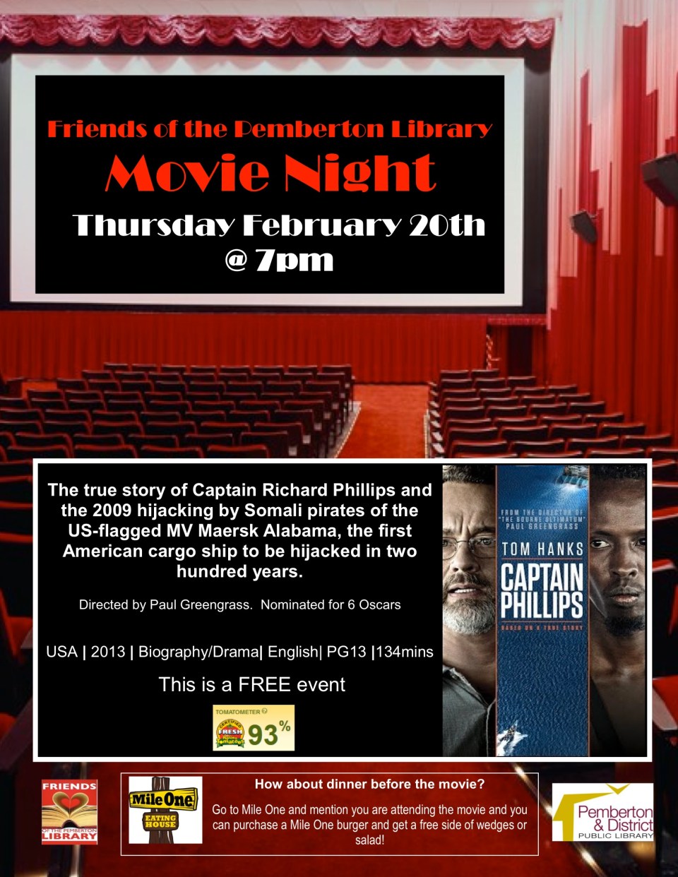 Pemby Library Movie night Feb 20 2014