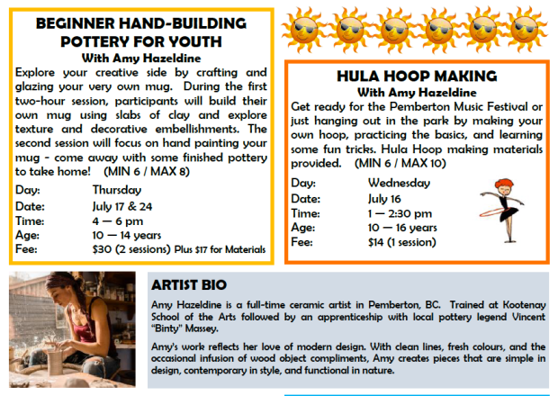 Amy Hazeldine Summer 2014 Programs in Pemberton