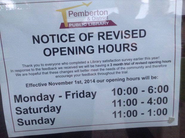 November library hours