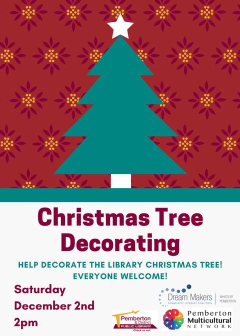 Dec 2 Help decorate the library christmas tree