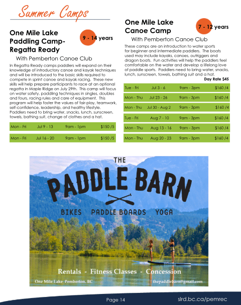 Summer Recreation guide