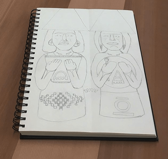 Ashley Joseph's design for the Tszil Learning Centre doors photo courtesy Graham Murphy Construction