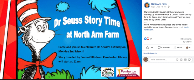 Dr Seuss' story time March 2